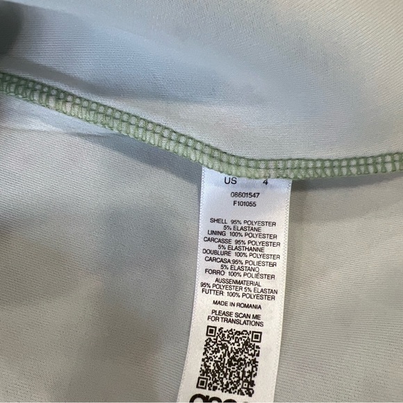 ASOS Pastel Floral Green Mermaid Dress V-neck midi Feminine Bows Cottagecore 4 - Picture 7 of 12